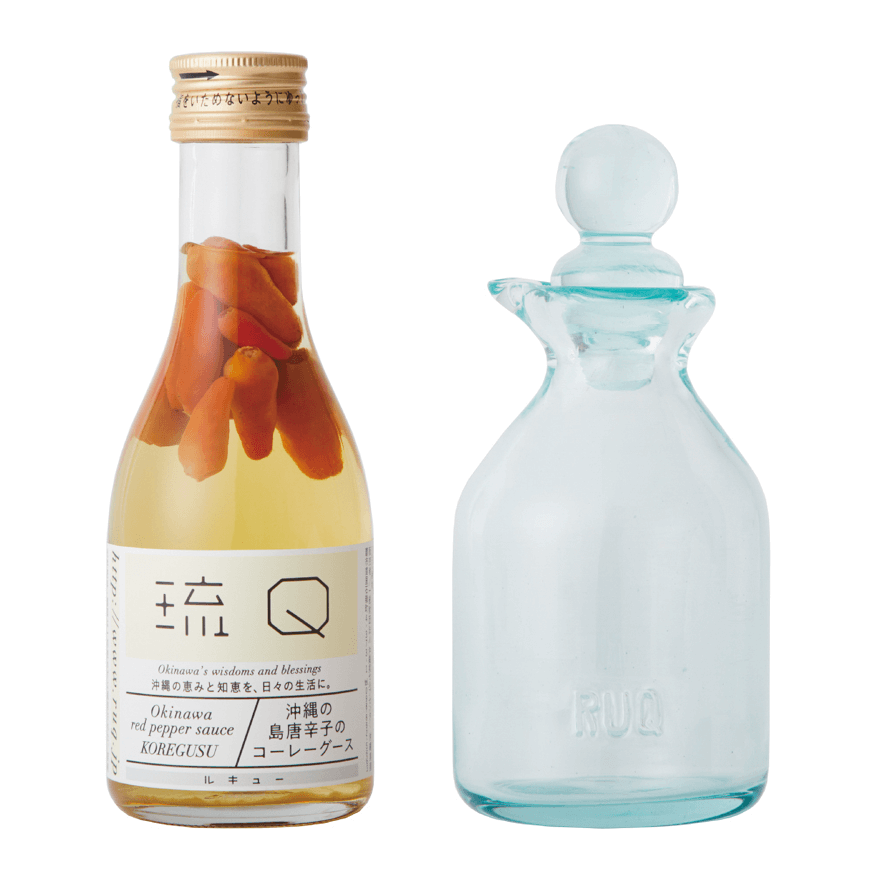 コーレーグースと琉Qの琉球ガラス瓶